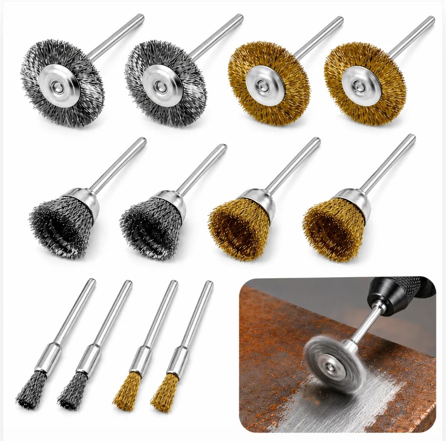Nozzle Brass - 12Pcs Brass Brush Steel Wire Wheels