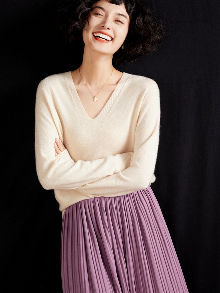 Resin Vat - Cashmere V Neck Pullover Sweater For