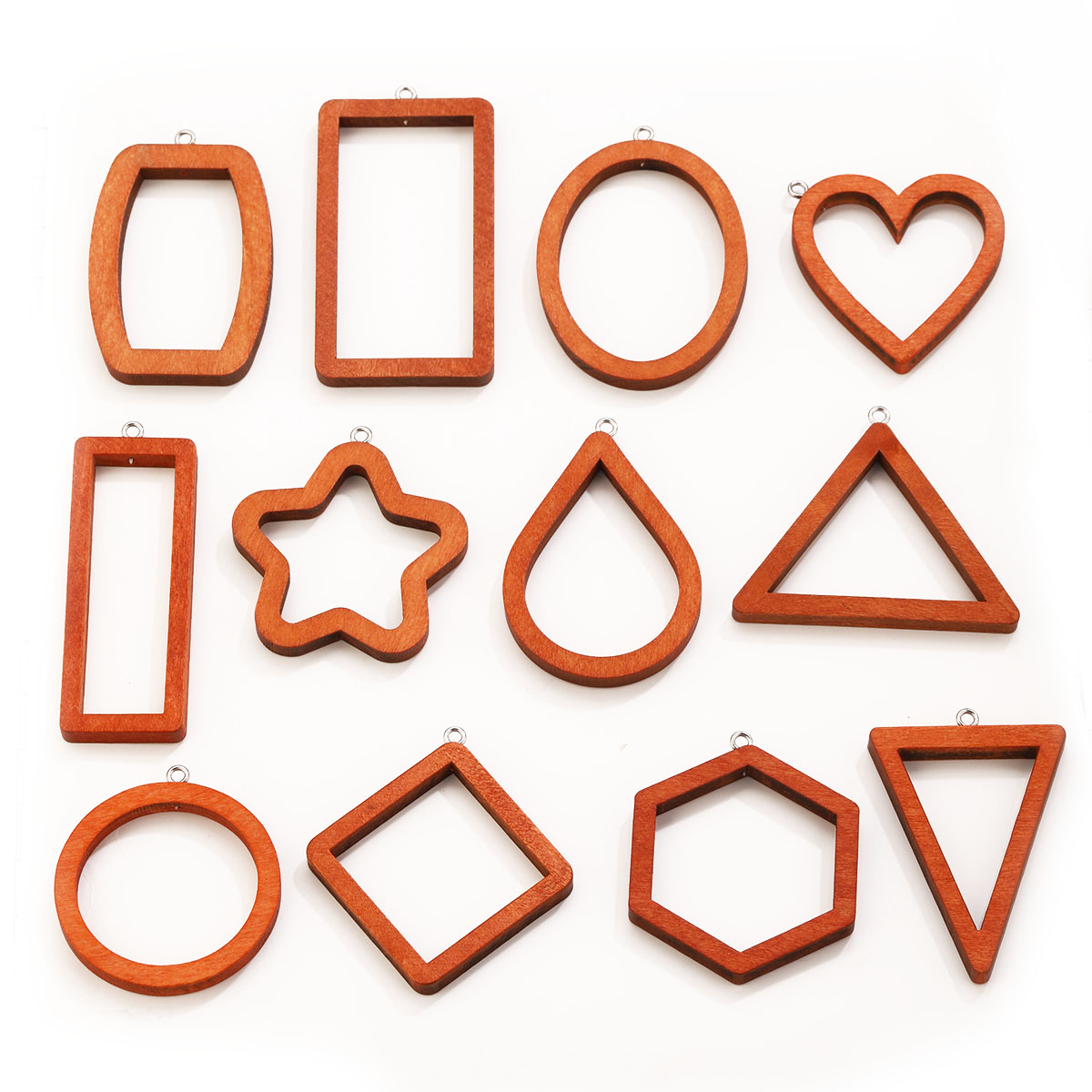 Uv Resin - 10PCS Triangle Rectangle Wood Geometric Charms