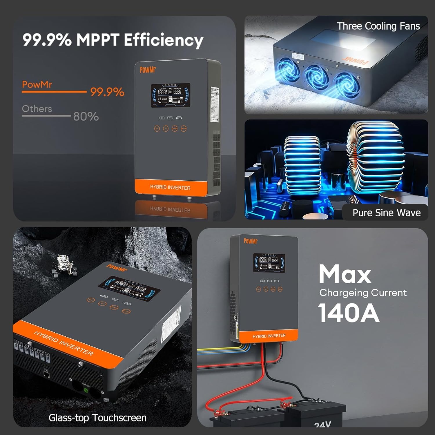 PowMr USA 4000W 24V Hybrid Sol - Resin Vat ulasan dan harga
