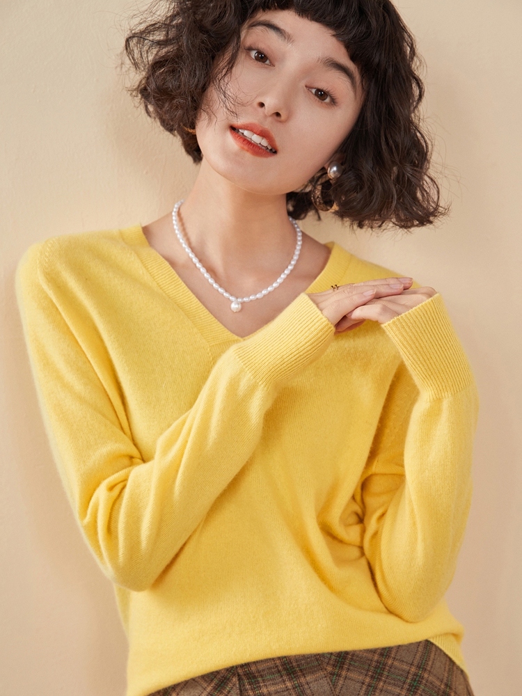 Cashmere V Neck Pullover Sweat - Resin Vat ulasan dan harga