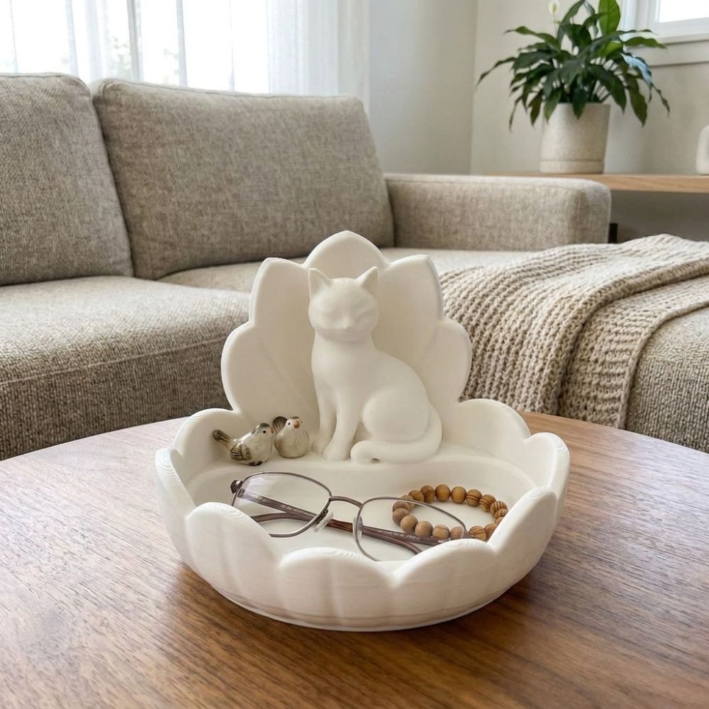 Cute Lotus Cat Jewelry Storage - 3D Printer Stand ulasan dan harga