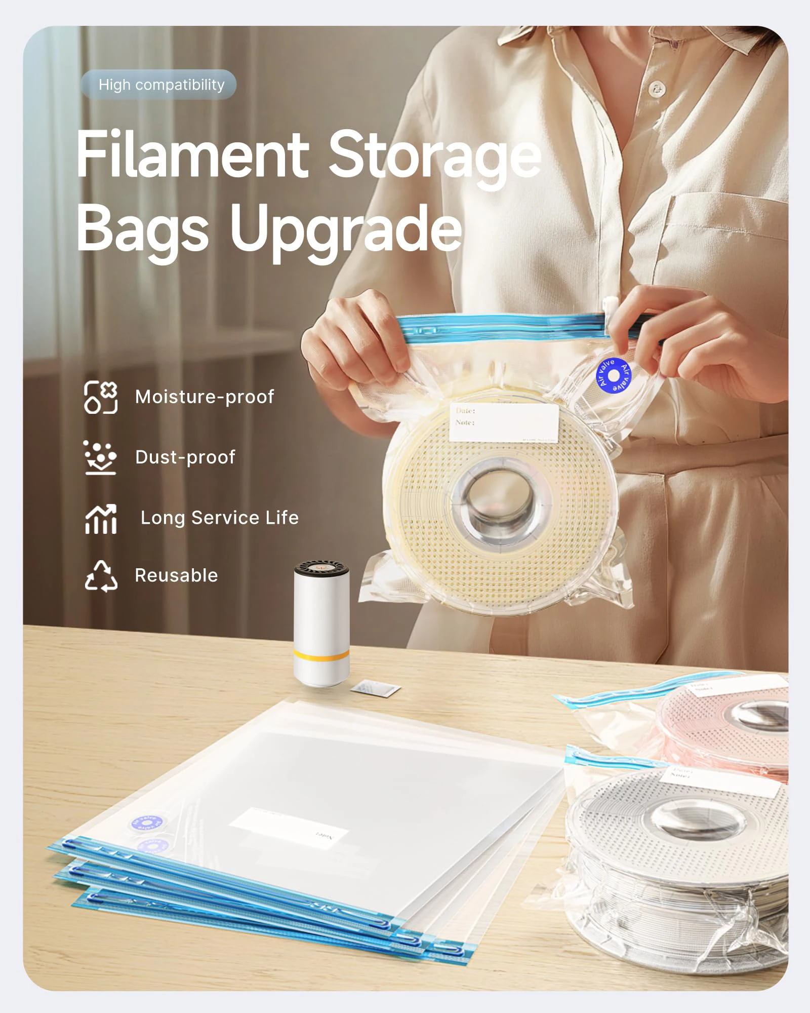 3D Printer Filament Vacuum Bag - 3D Printer Stand ulasan dan harga