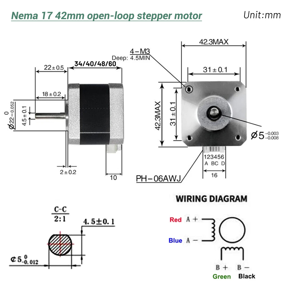 Nema17 Stepper Motor 42 Motor  - 3D Printer ulasan dan harga
