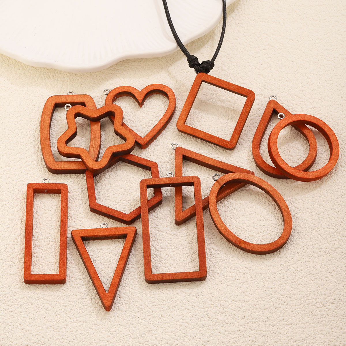 10PCS Triangle Rectangle Wood  - Uv Resin ulasan dan harga